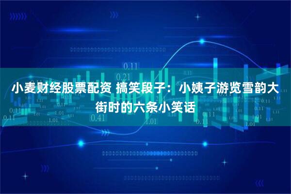 小麦财经股票配资 搞笑段子:小姨子游览雪韵大街时的六条小笑话